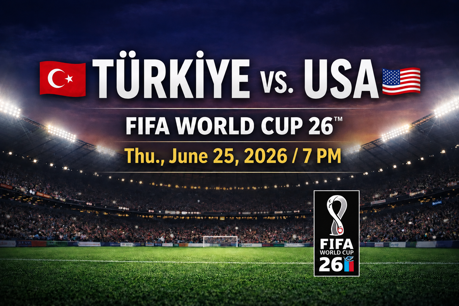 T rkiye Vs USA FIFA World Cup 26 Thu June 25 2026 7 PM 